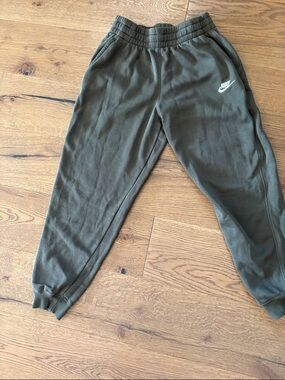 Nike Kids Olive Jogger Sweatpants with White Logo